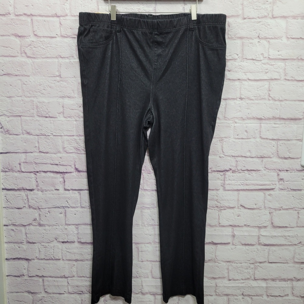 NEW Serra Bootcut Jegging Pants XL Black Denim Elastic Waist Stretch Y2K‎ Casual